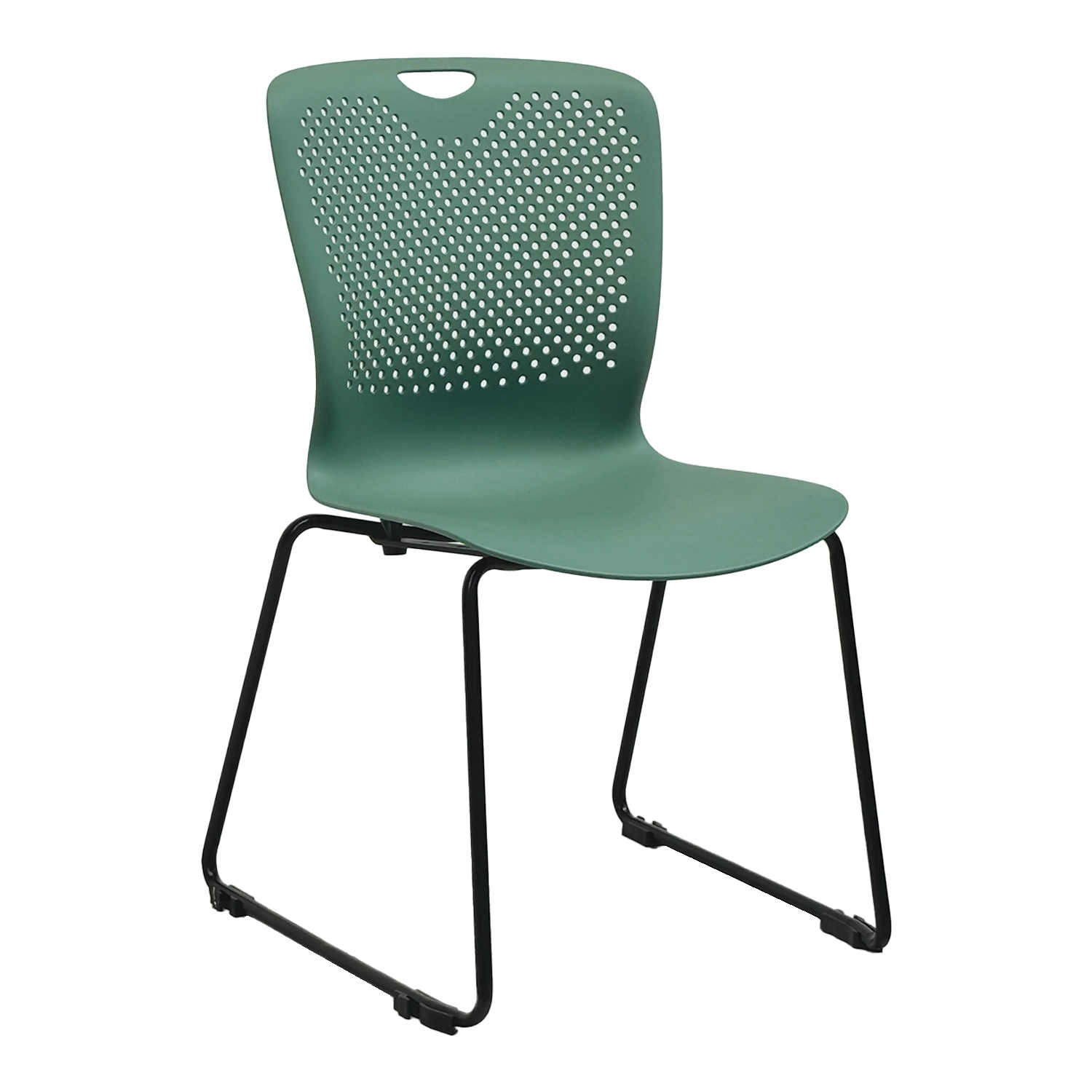 Classroom Chair in Green, with a Sled Chair frame, Active Student Sled